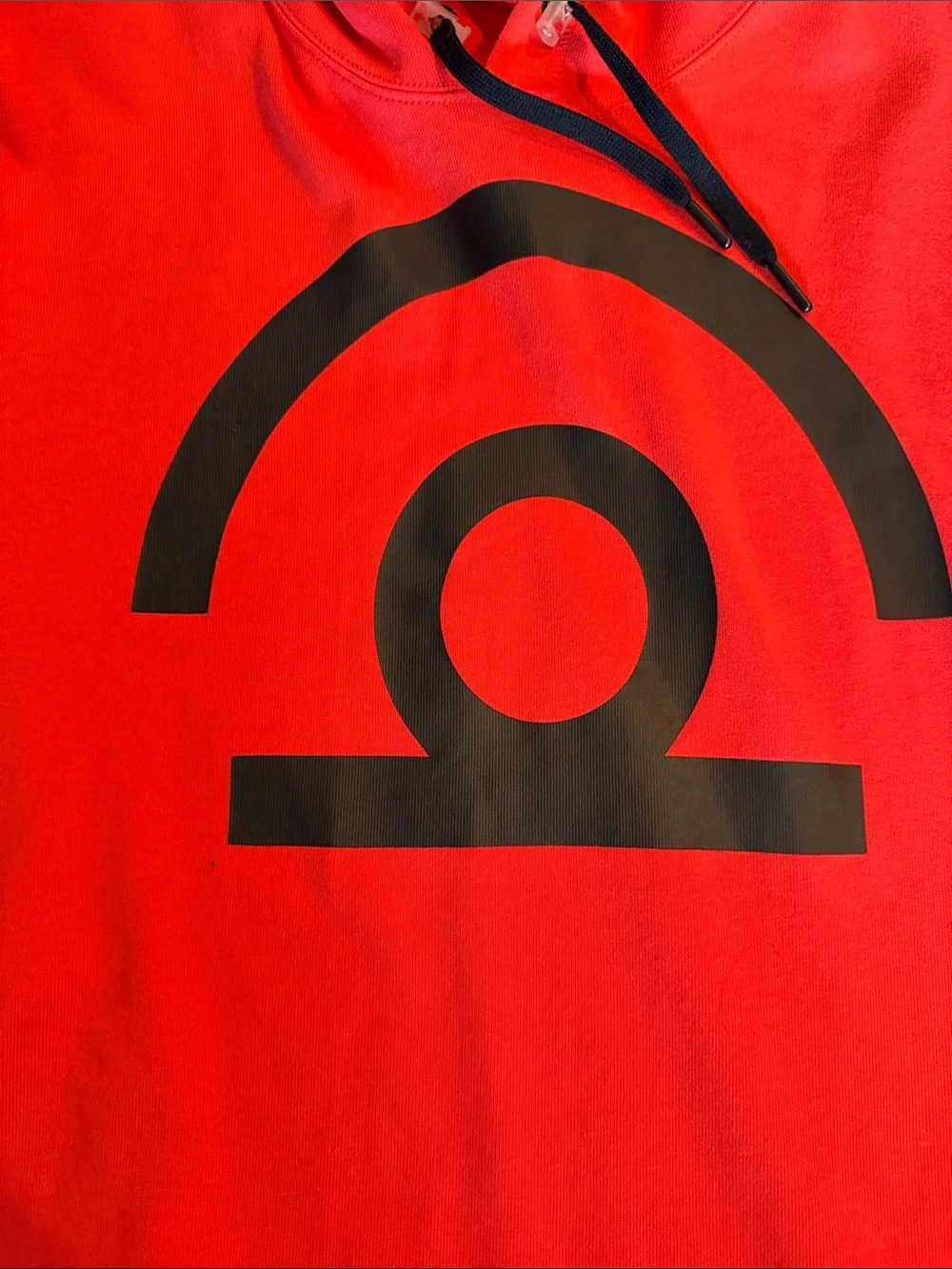 Nike Red Short-Sleeve Hooded Tee with Black Graphics